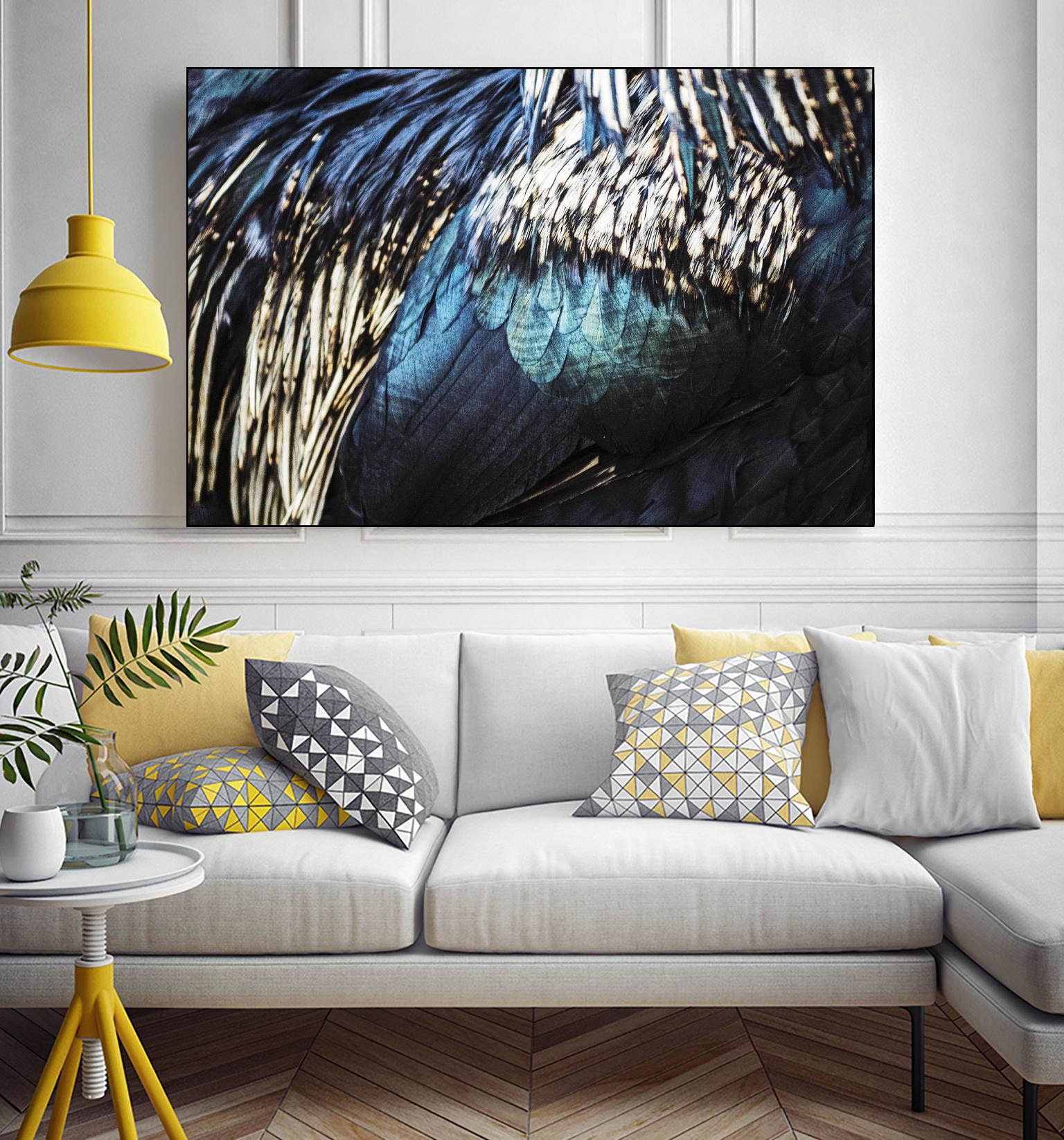 Blue feathers by Pexels on GIANT ART - white animals