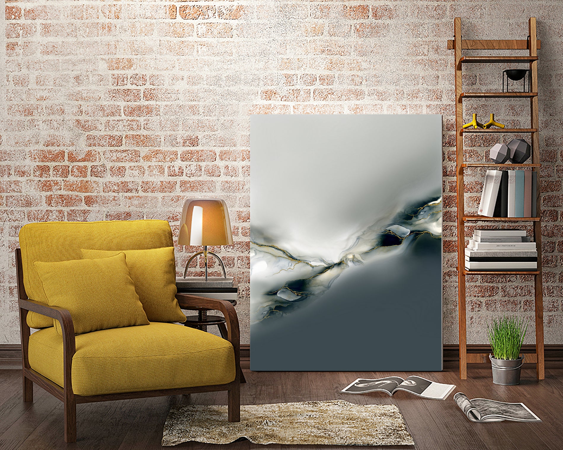 Ink Collection  by Art Tonial on GIANT ART - bleu abstract
