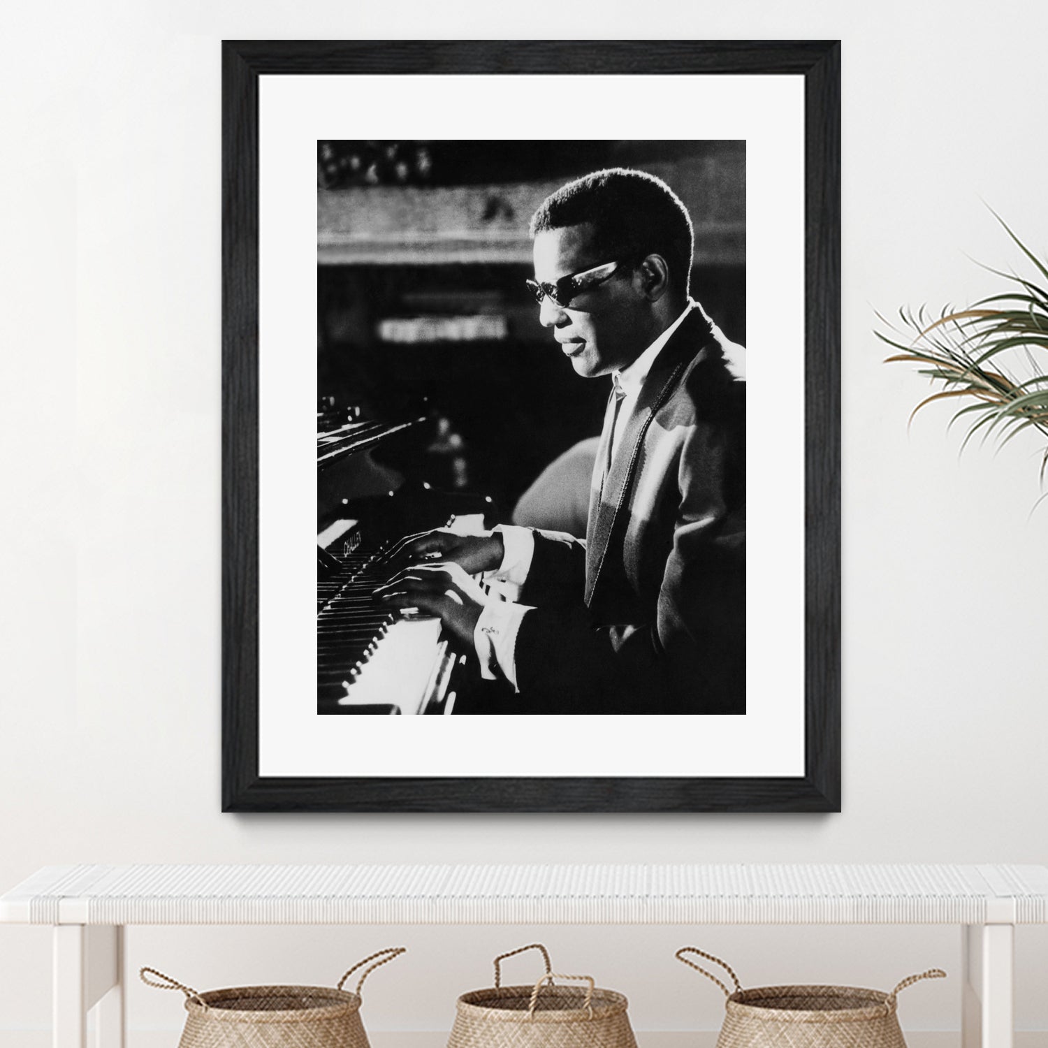 Ray Charles At The Piano by Bridgeman Images  on GIANT ART - black and white photography