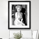 Marilyn Monroe during a party for the birth of the Marilyn Monroe Productions, 1955 by Bridgeman Images on GIANT ART - black and white photography