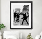 The Beatles in Paris : John Lennon Photographed By George Harrison and Paul McCartney on Champs Elysees in Paris January 15, 1964  by bridgeman Images  on GIANT ART - black and white photography