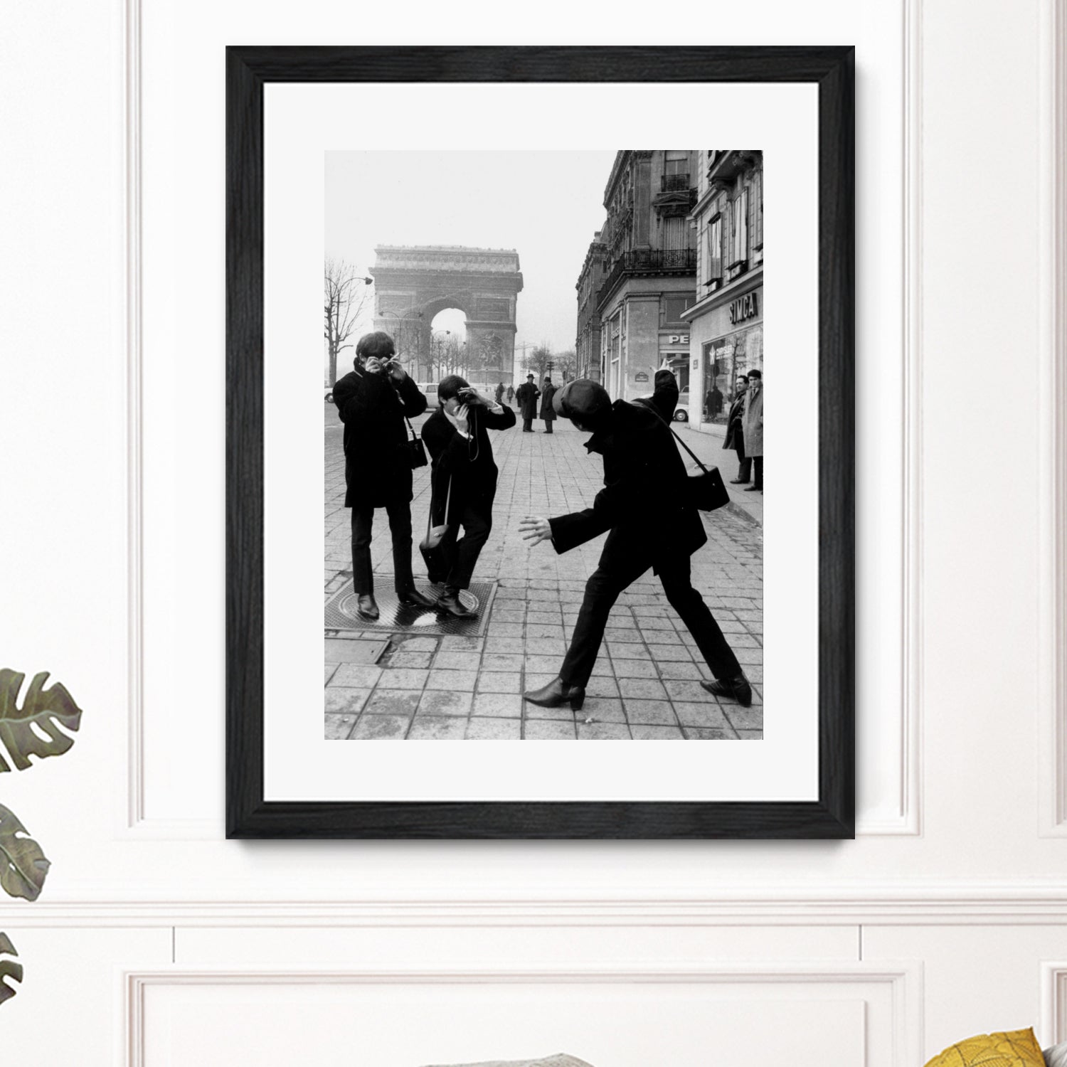 The Beatles in Paris : John Lennon Photographed By George Harrison and Paul McCartney on Champs Elysees in Paris January 15, 1964  by bridgeman Images  on GIANT ART - black and white photography