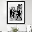 The Beatles in Paris : John Lennon Photographed By George Harrison and Paul McCartney on Champs Elysees in Paris January 15, 1964  by bridgeman Images  on GIANT ART - black and white photography