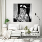French Singer France Gall With Sailor Suit at Sailing Show, Paris, 17th January 1968 by Bridgeman Images on GIANT ART - black and white photography 