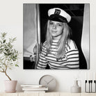 French Singer France Gall With Sailor Suit at Sailing Show, Paris, 17th January 1968 by Bridgeman Images on GIANT ART - black and white photography 