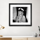 French Singer France Gall With Sailor Suit at Sailing Show, Paris, 17th January 1968 by Bridgeman Images on GIANT ART - black and white photography 