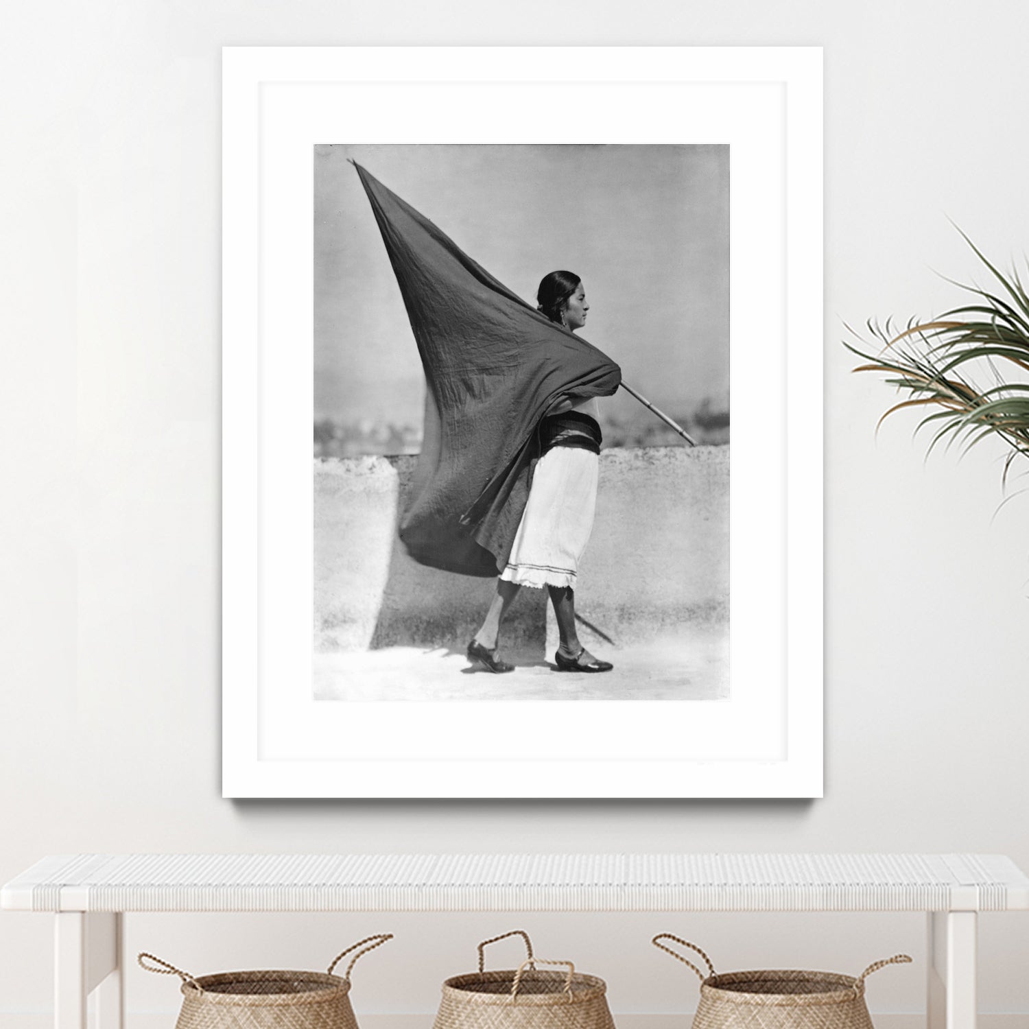 Woman with Flag, Mexico City, 1928 by Bridgeman Images  on GIANT ART - black and white photography