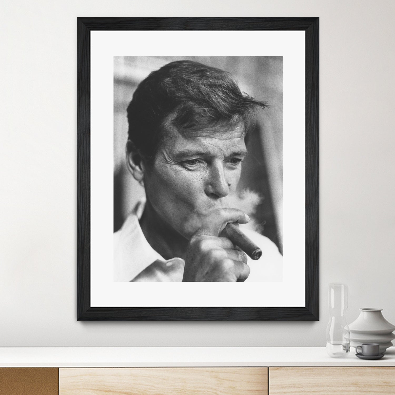 Roger Moore  by © Classic Picture Library / Bridgeman Images on GIANT ART - black and white photography