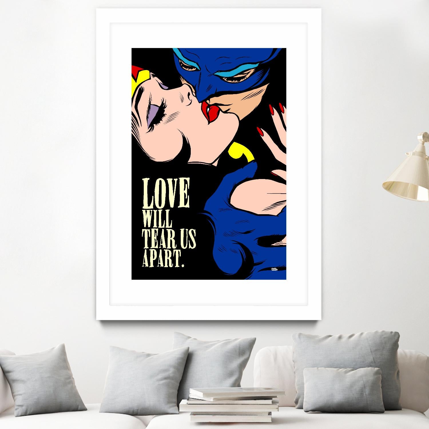 Love Vigilantes by Butcher Billy on GIANT ART - red digital batman kissing 