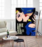 Love Vigilantes by Butcher Billy on GIANT ART - red digital batman kissing 