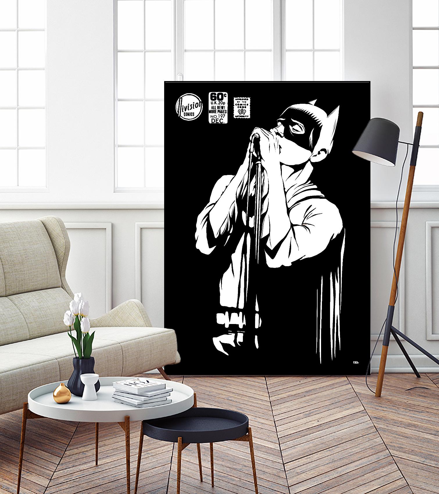 Post-Punk Dark Knight | The Shadowplay B&W Edition by Butcher Billy on GIANT ART - white digital batman