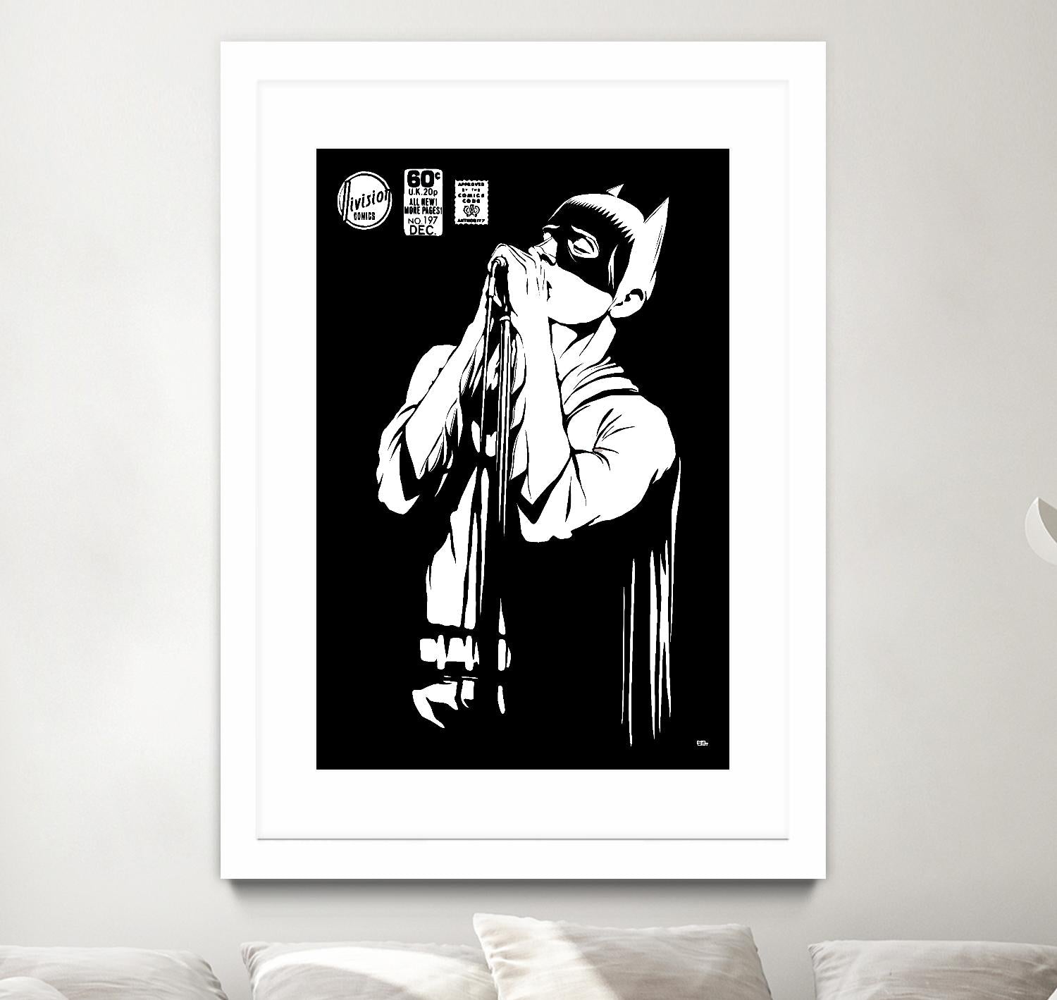 Post-Punk Dark Knight | The Shadowplay B&W Edition by Butcher Billy on GIANT ART - white digital batman