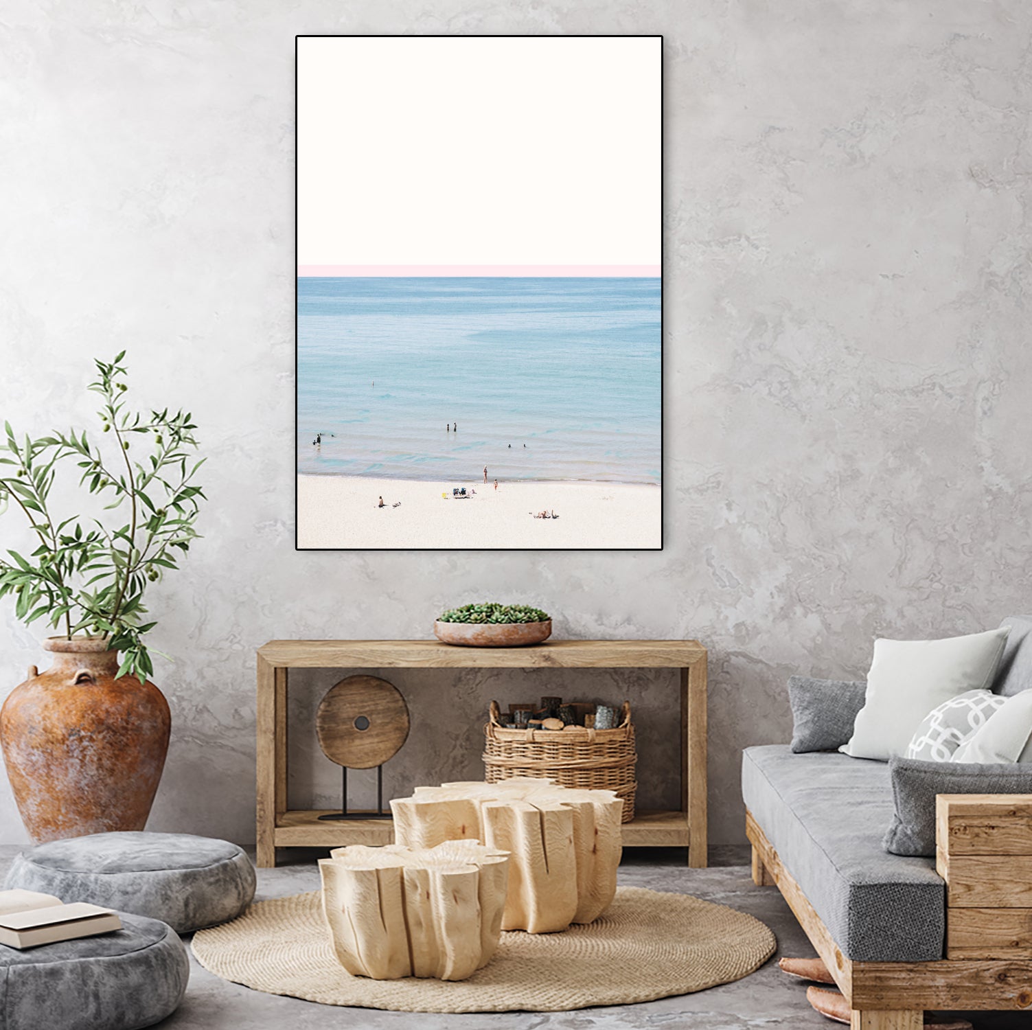 A day at the beach by 83 oranges on GIANT ART - blue coastal beach