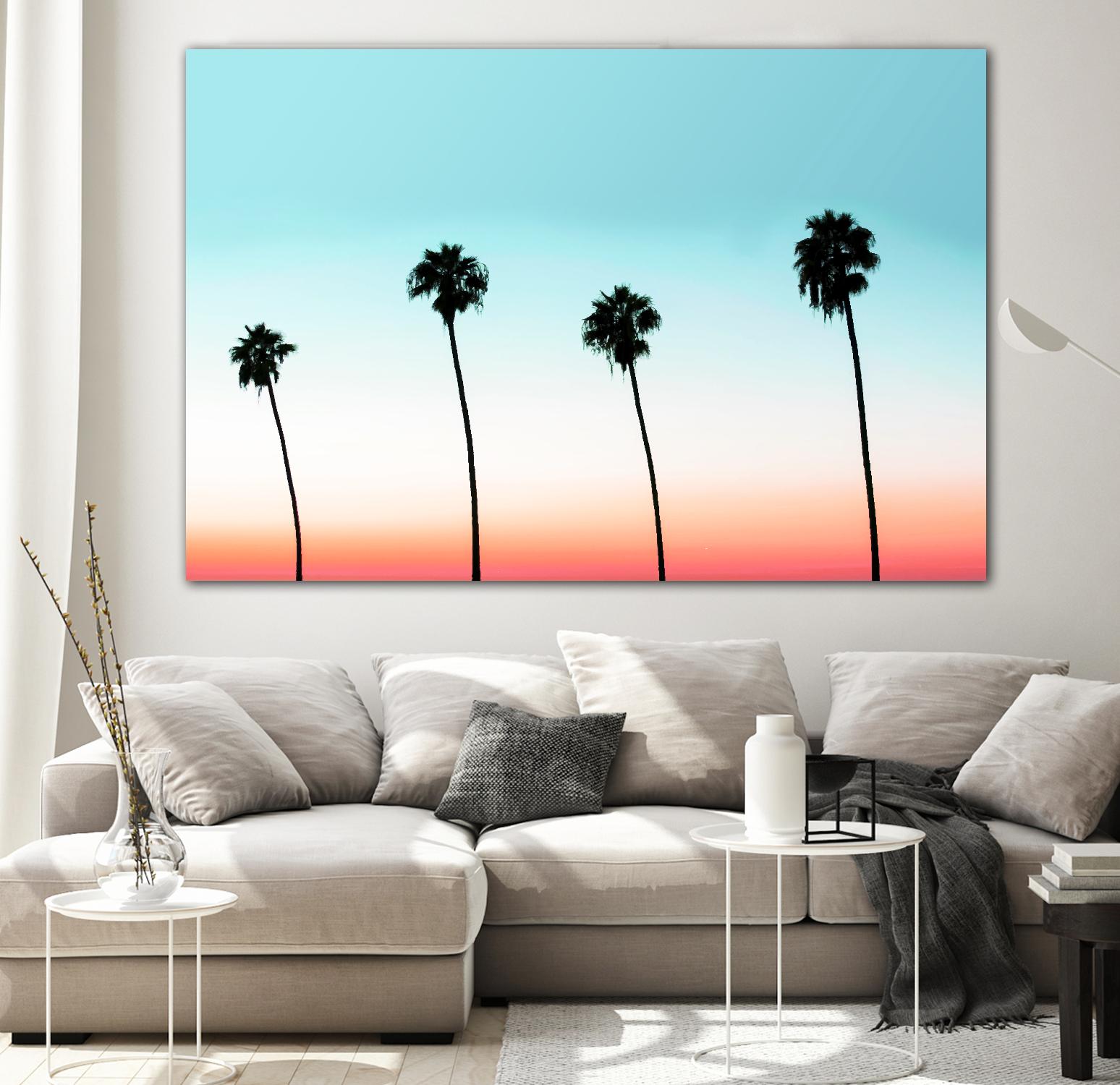 Sunset-Boulevard by 83 oranges on GIANT ART - orange digital palm tree