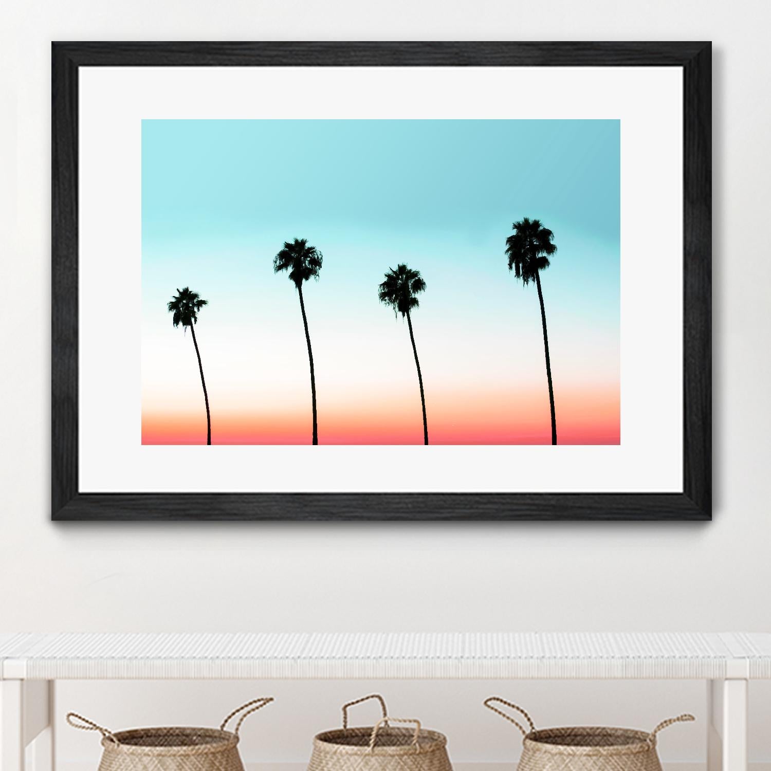 Sunset-Boulevard by 83 oranges on GIANT ART - orange digital palm tree