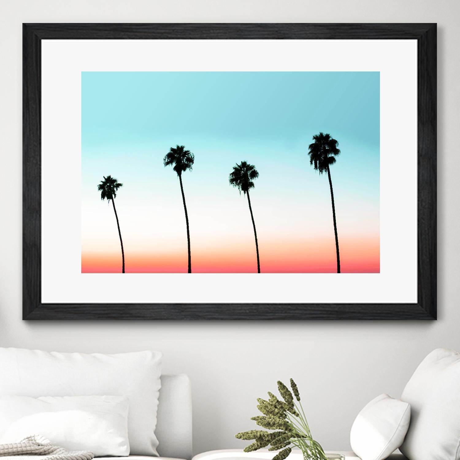 Sunset-Boulevard by 83 oranges on GIANT ART - orange digital palm tree