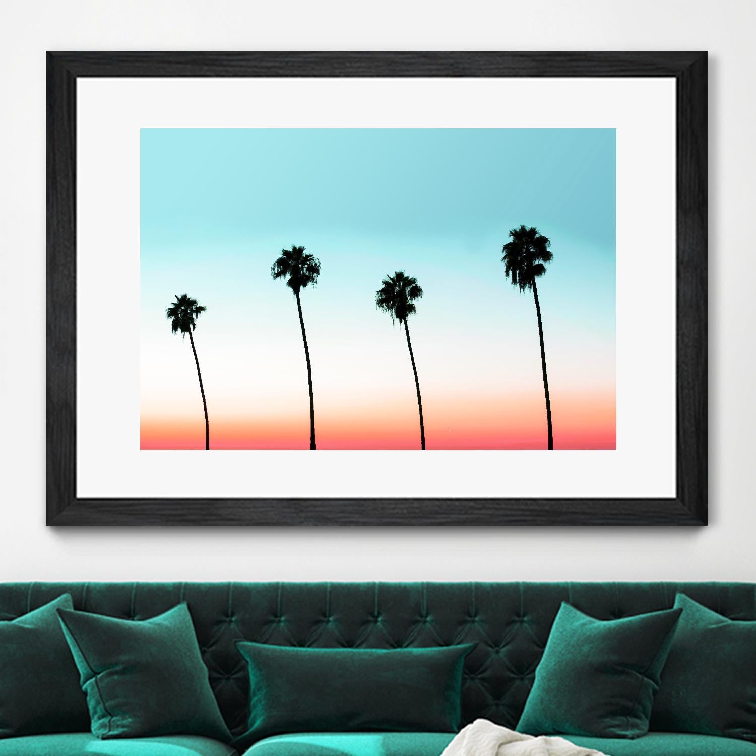 Sunset-Boulevard by 83 oranges on GIANT ART - orange digital palm tree