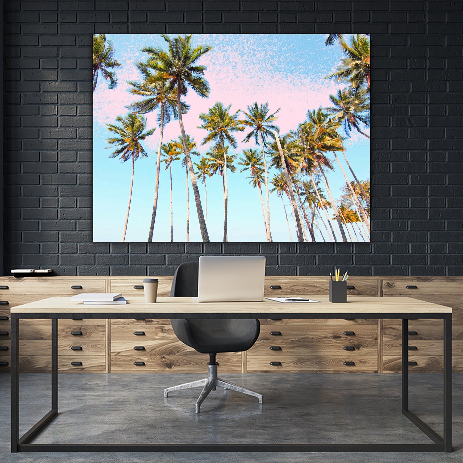 Coconut Palms by 83 Oranges on GIANT ART - bleu digital sky