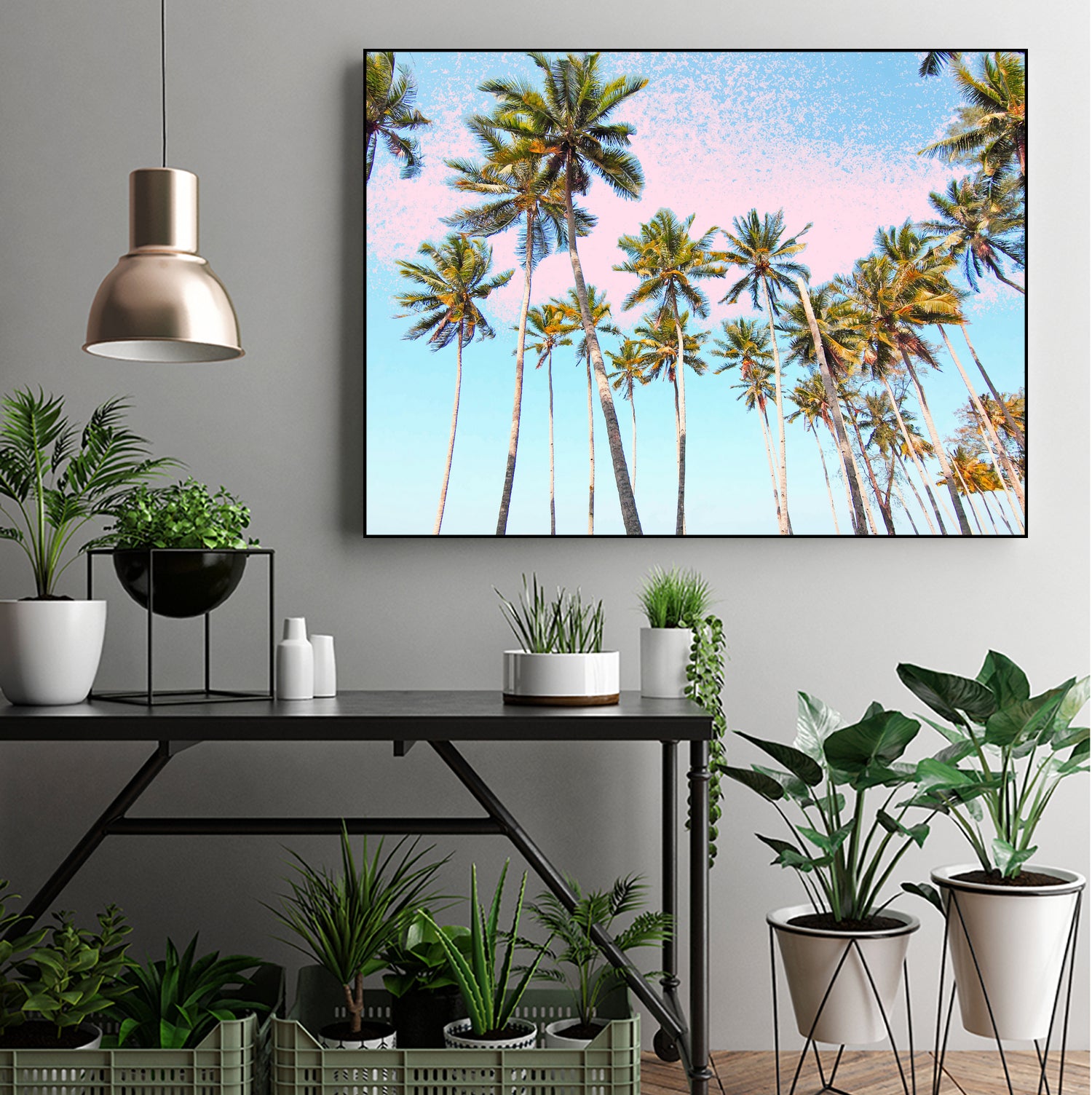 Coconut Palms by 83 Oranges on GIANT ART - bleu digital sky