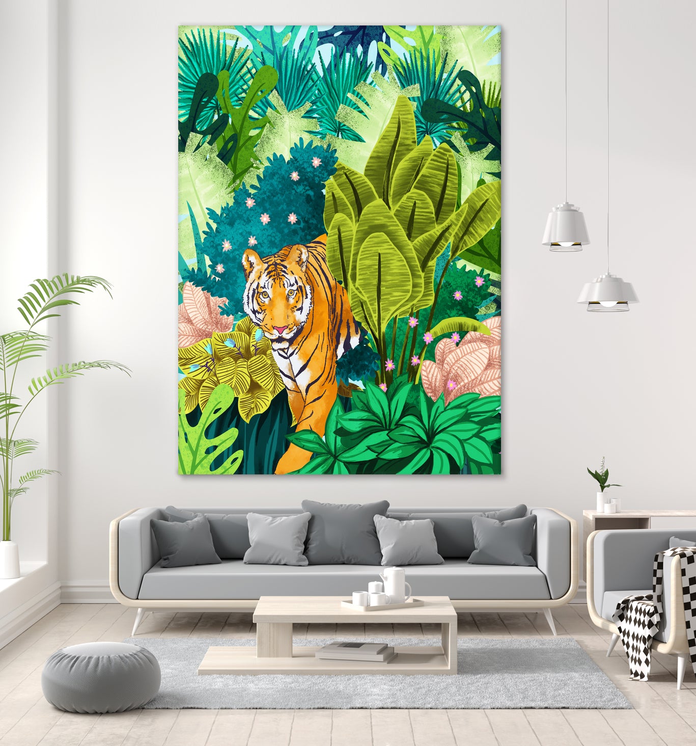 Jungle Tiger by 83 oranges on GIANT ART - orange digital jungle