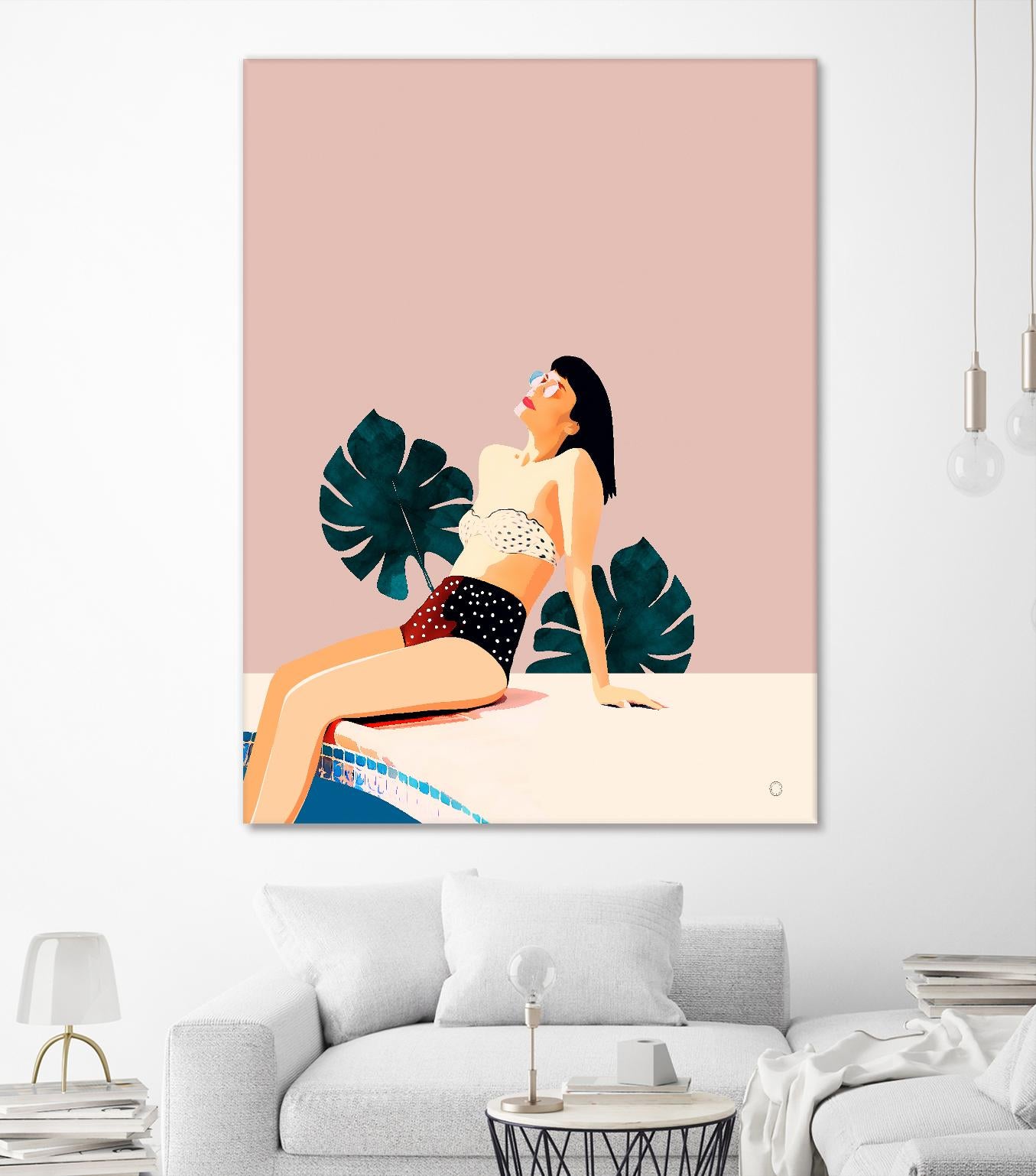 Sunday by 83 Oranges on GIANT ART - pink illustration pool