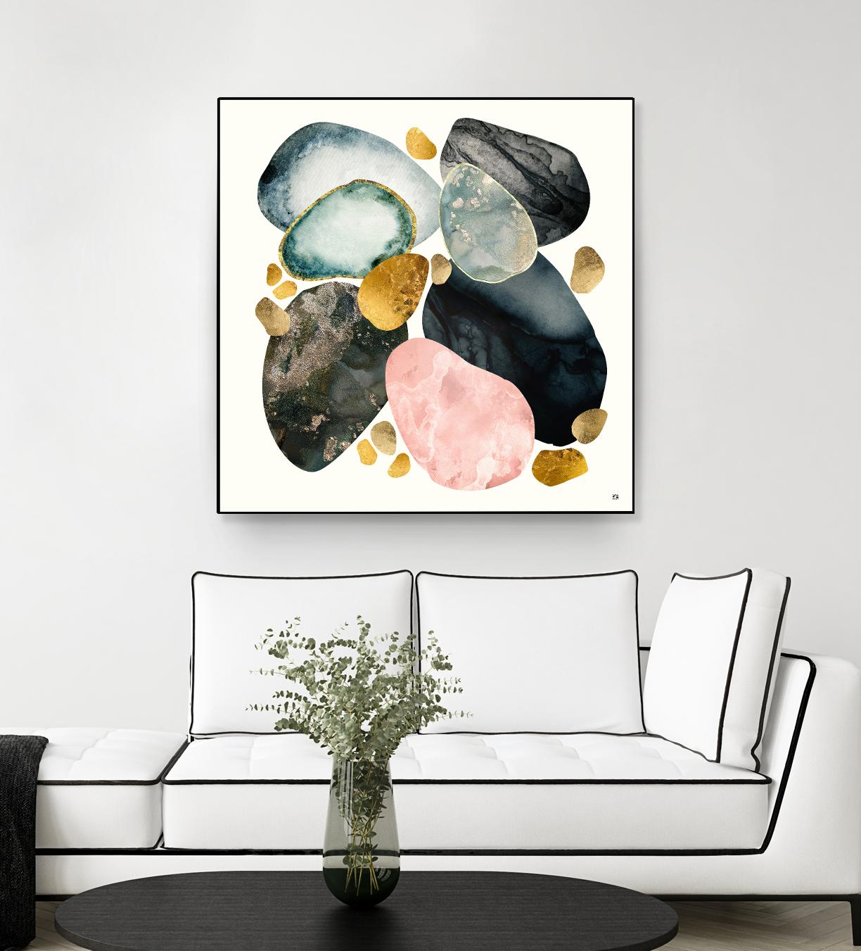 Pebble Abstract by SpaceFrog Designs on GIANT ART - gold shapes