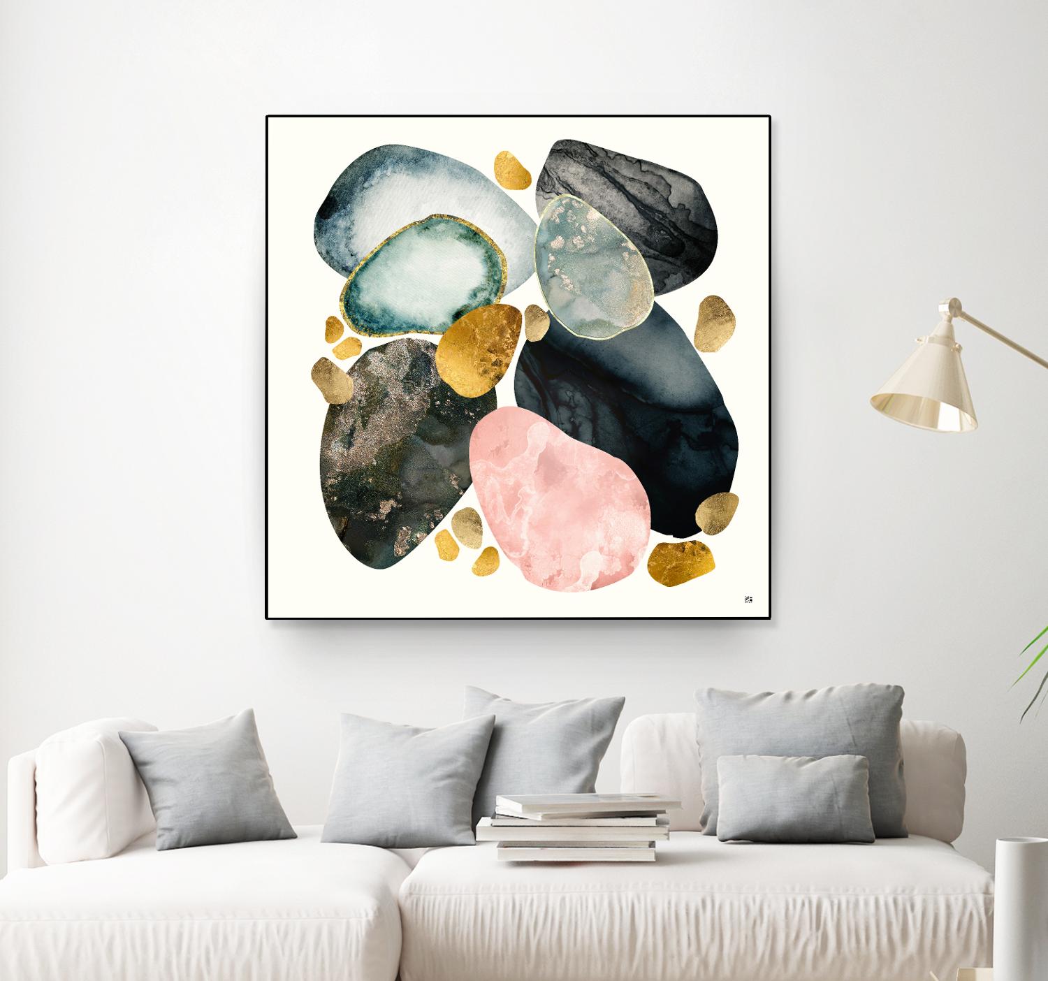 Pebble Abstract by SpaceFrog Designs on GIANT ART - gold shapes