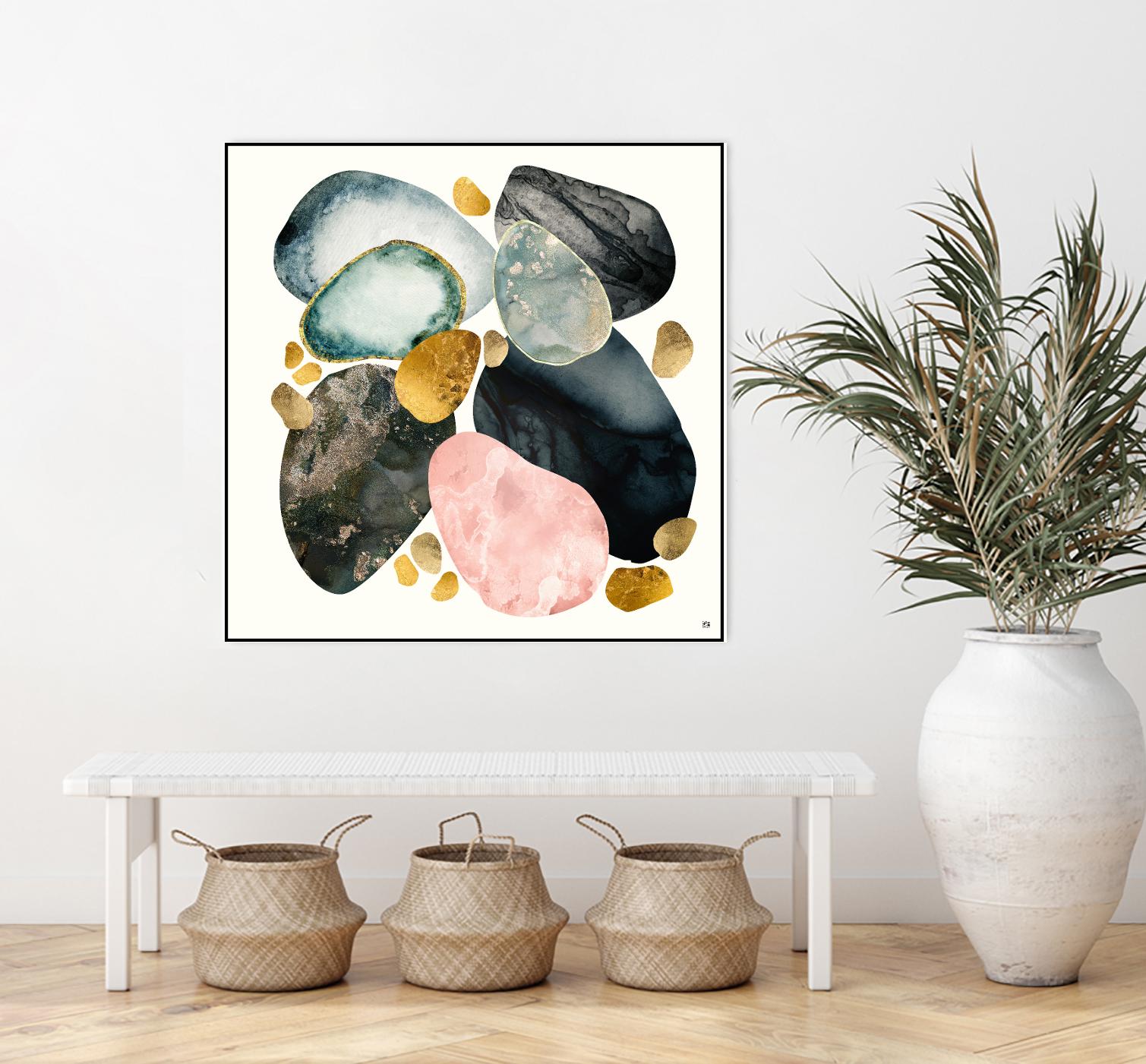 Pebble Abstract by SpaceFrog Designs on GIANT ART - gold shapes