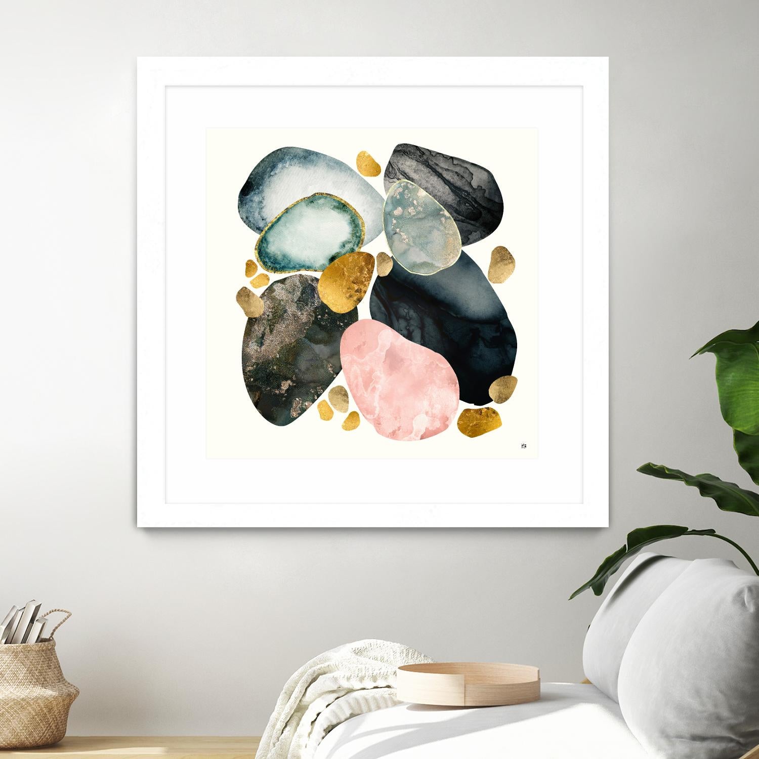 Pebble Abstract by SpaceFrog Designs on GIANT ART - gold shapes