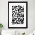 Bold Black Marker Doodle Lines by Bicone on GIANT ART