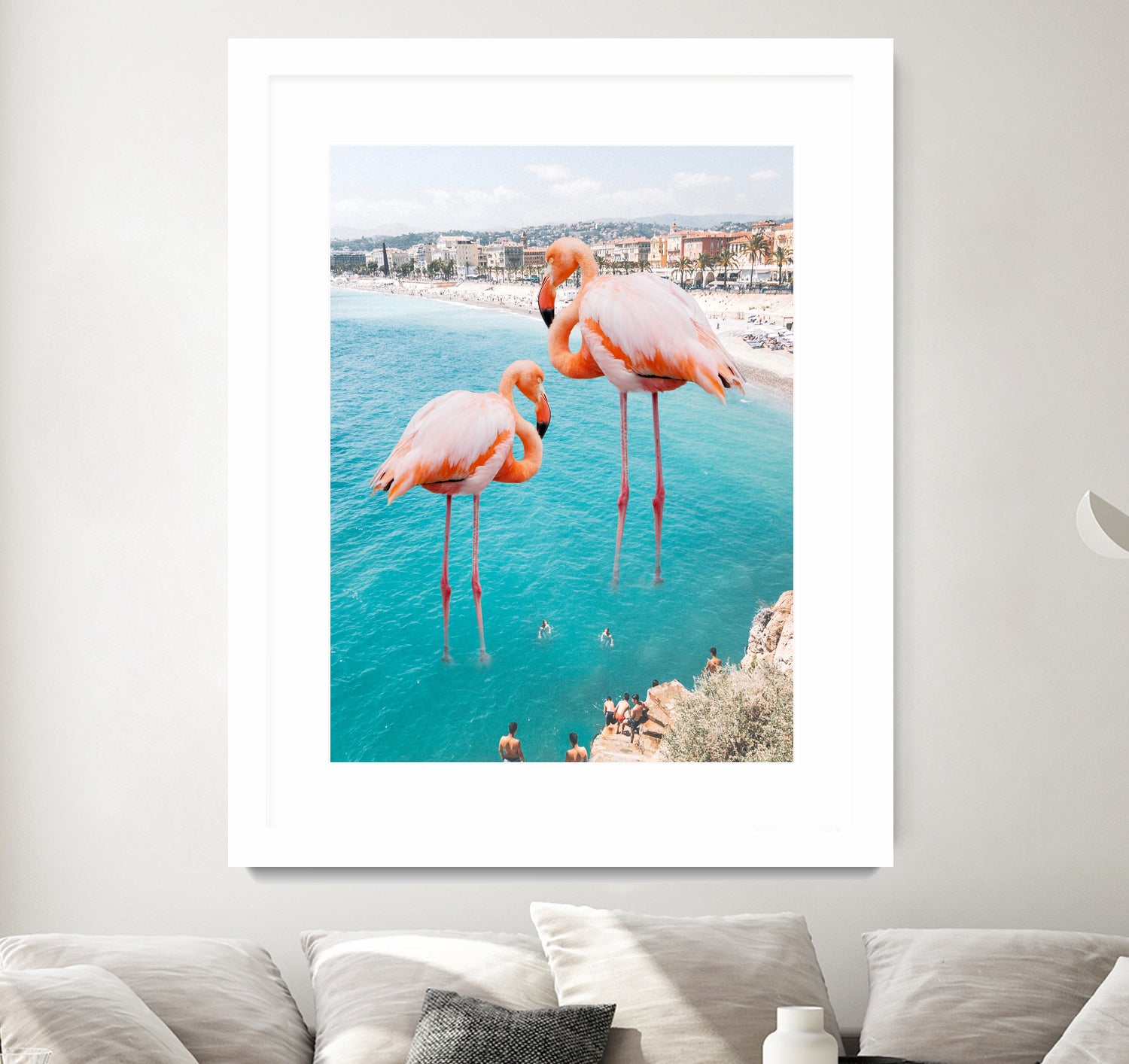 Flamingo on City Beach by Creativeaxle on GIANT ART