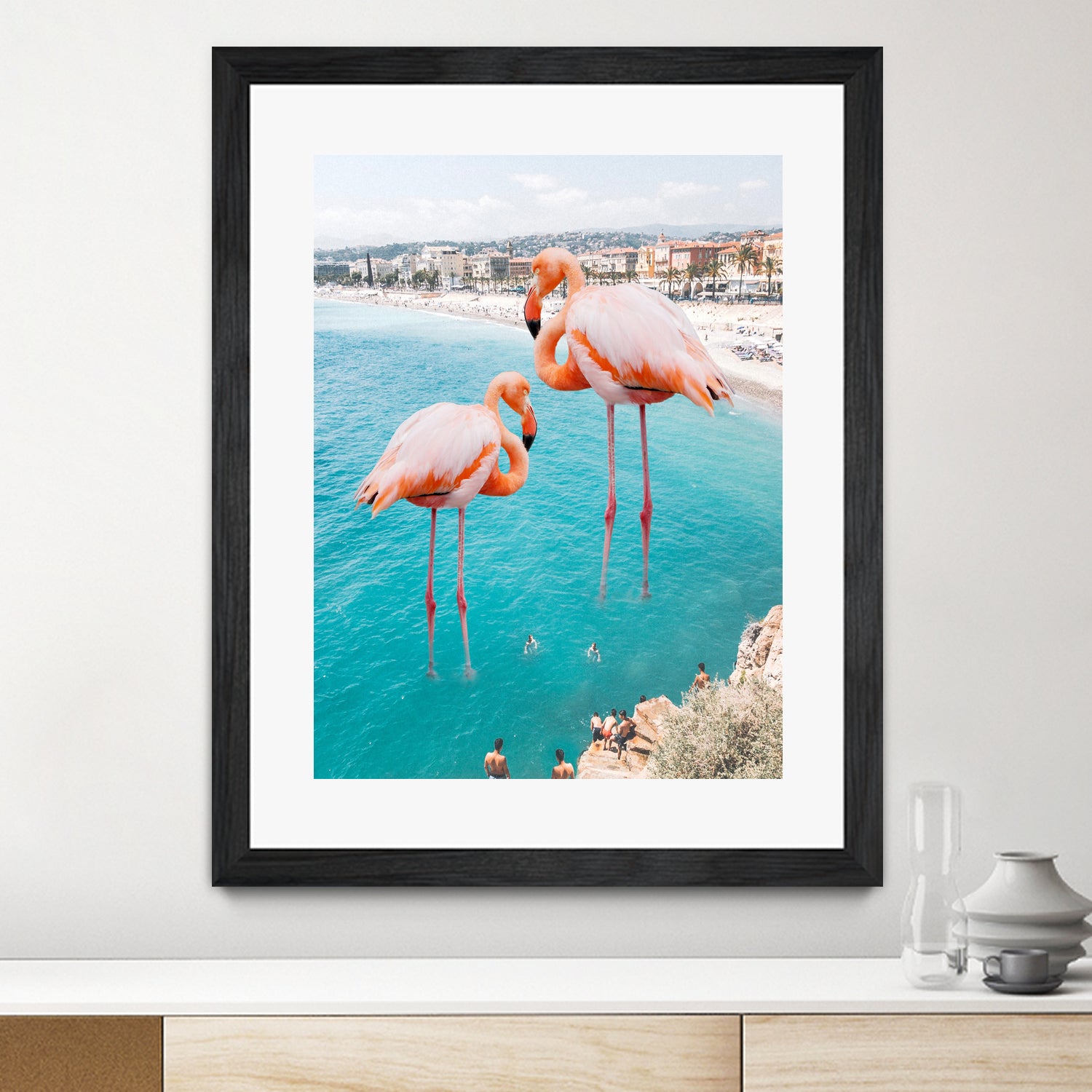 Flamingo on City Beach by Creativeaxle on GIANT ART