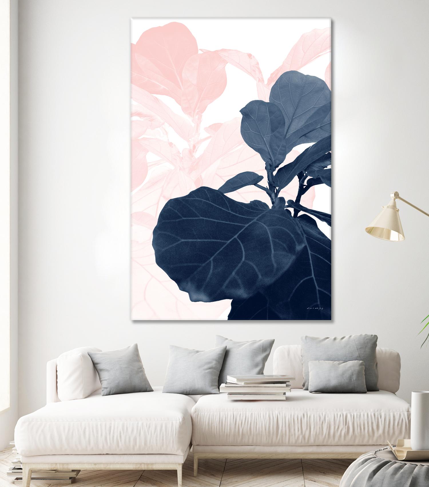 Blush Blue Fiddle Leaf Dream #1 #tropical #decor #art by Anita's & Bella's Art on GIANT ART