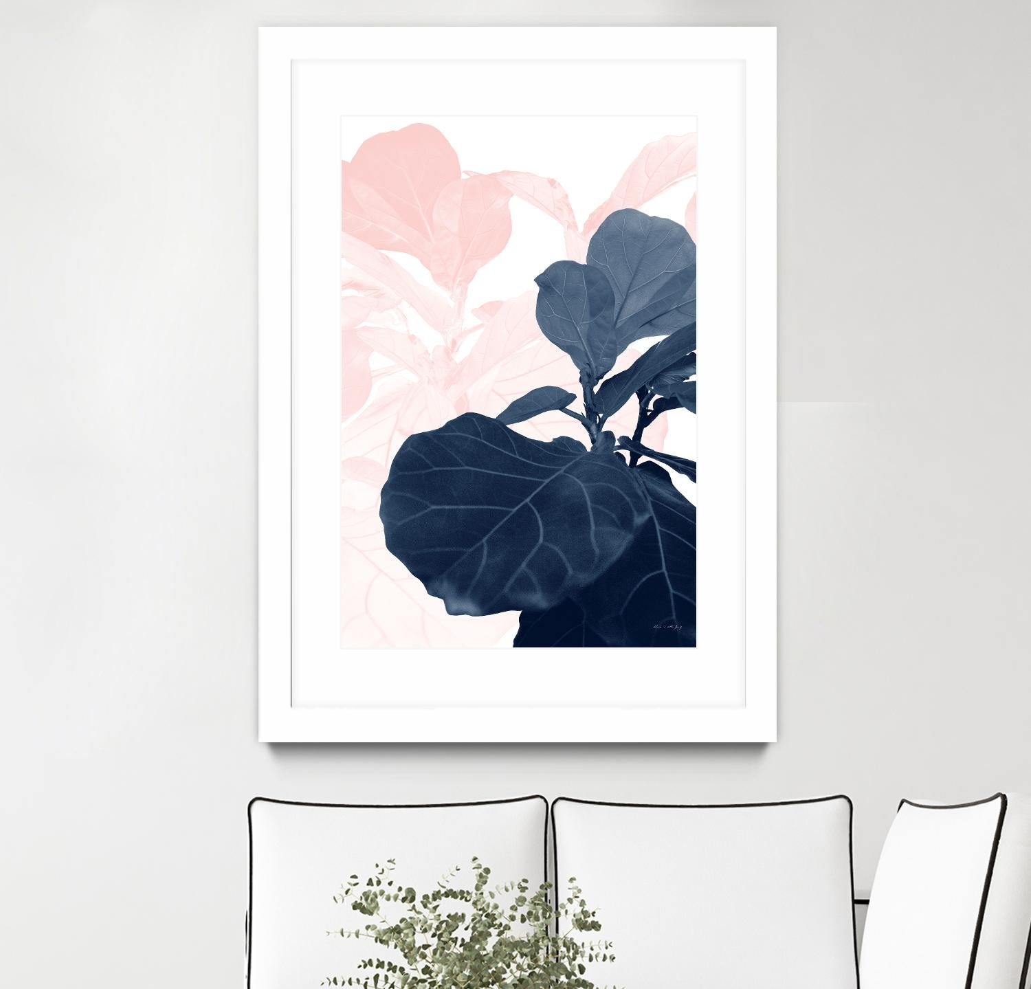 Blush Blue Fiddle Leaf Dream #1 #tropical #decor #art by Anita's & Bella's Art on GIANT ART