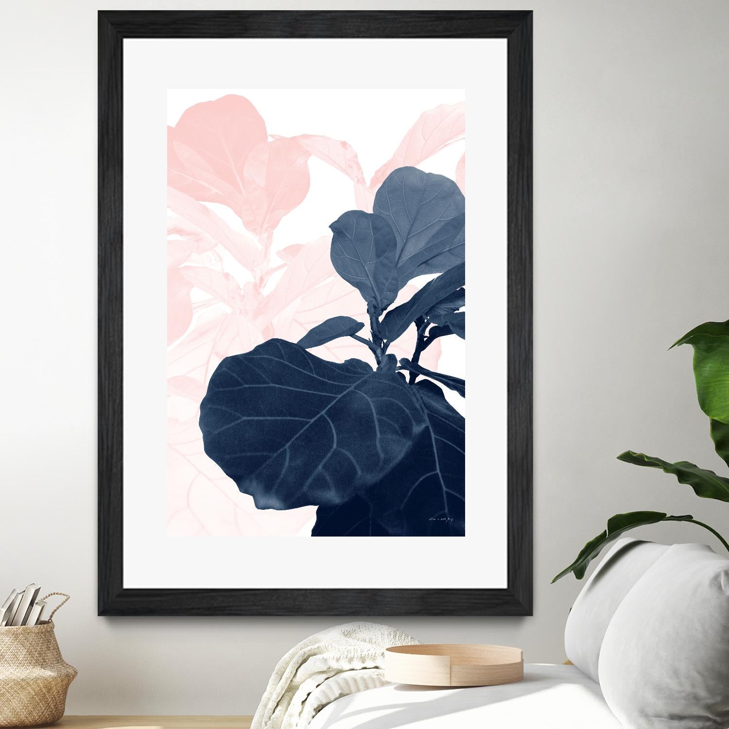 Blush Blue Fiddle Leaf Dream #1 #tropical #decor #art by Anita's & Bella's Art on GIANT ART