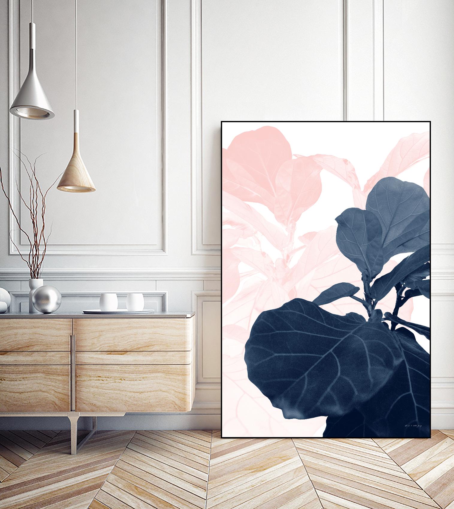 Blush Blue Fiddle Leaf Dream #1 #tropical #decor #art by Anita's & Bella's Art on GIANT ART