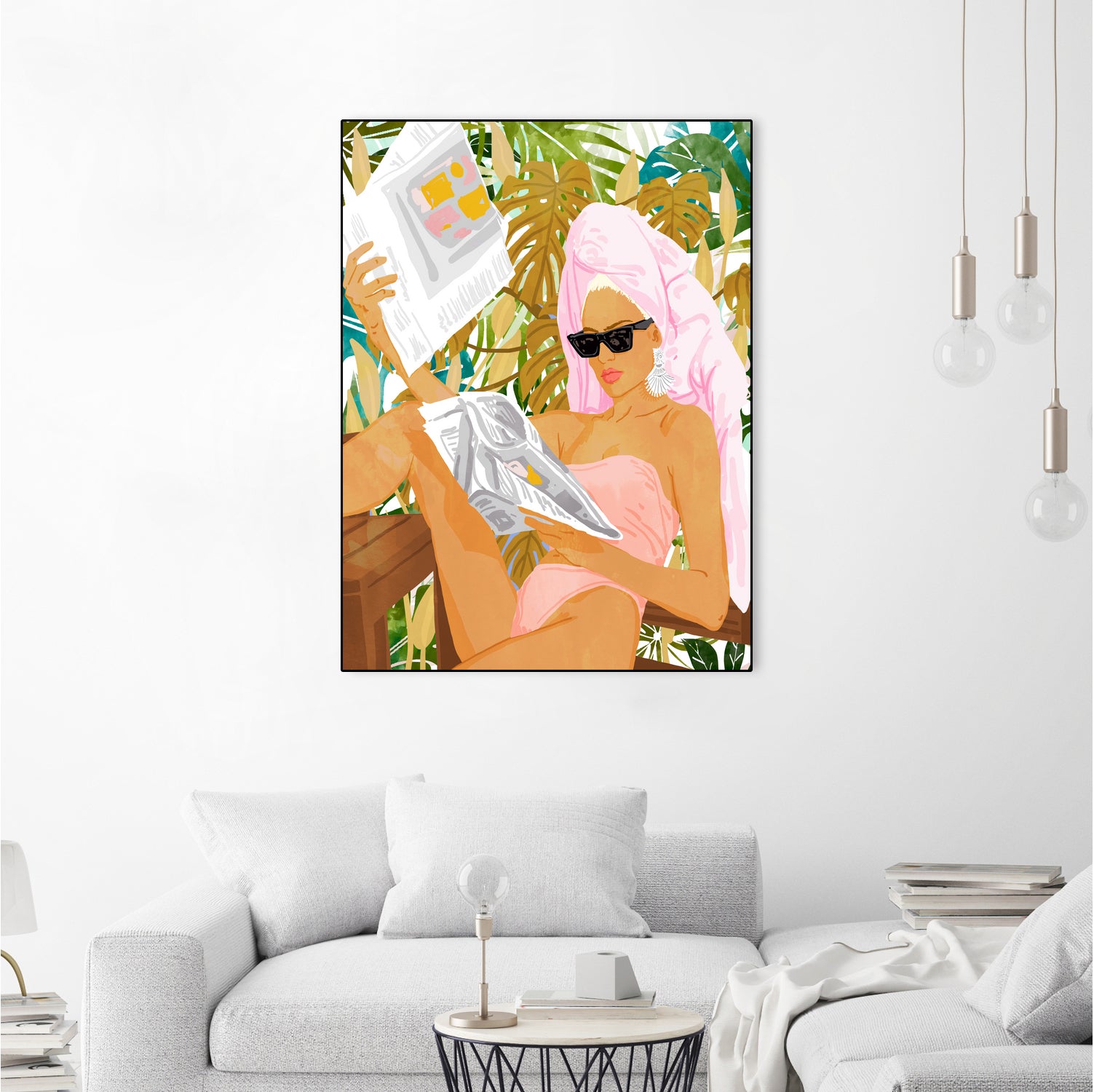 Vacay News by 83 Oranges on GIANT ART - white digital women reading 