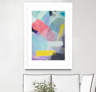 brush painting texture abstract in blue pink yellow green by mrvell on GIANT ART