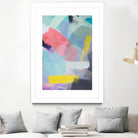 brush painting texture abstract in blue pink yellow green by mrvell on GIANT ART