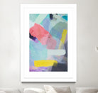 brush painting texture abstract in blue pink yellow green by mrvell on GIANT ART