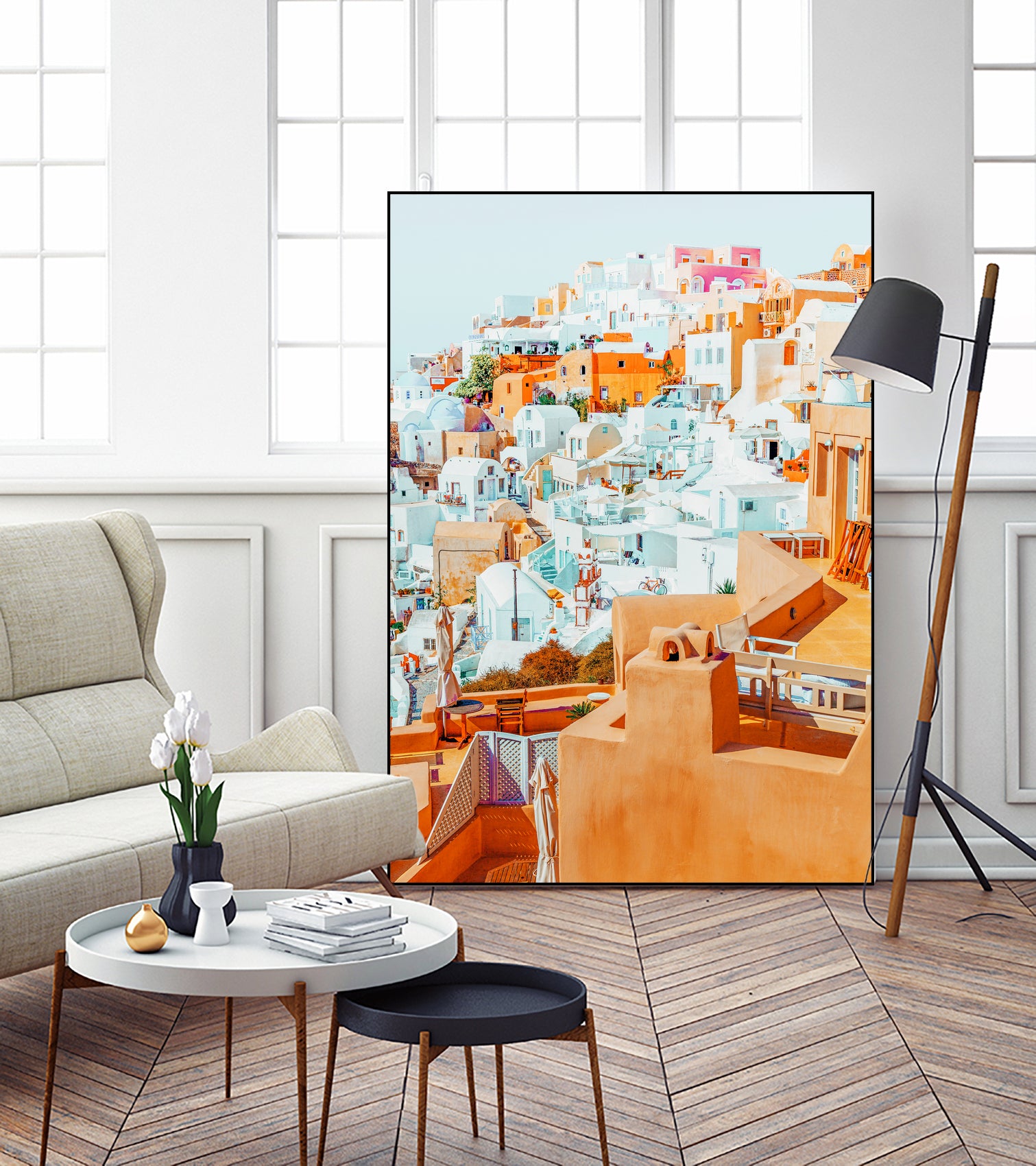 Santorini Vacay by 83 Oranges on GIANT ART - orange digital greece