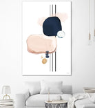 Abstract Study Blush and Navy Blue by Nordic Print Studio on GIANT ART