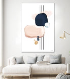 Abstract Study Blush and Navy Blue by Nordic Print Studio on GIANT ART