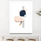 Abstract Study Blush and Navy Blue by Nordic Print Studio on GIANT ART