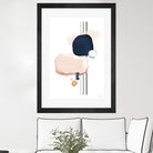 Abstract Study Blush and Navy Blue by Nordic Print Studio on GIANT ART