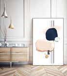 Abstract Study Blush and Navy Blue by Nordic Print Studio on GIANT ART