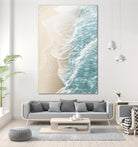 Soft Teal Gold Ocean Dream Waves #1  by Anita's & Bella's Art on GIANT ART - beige coastal sand