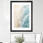 Soft Teal Gold Ocean Dream Waves #1  by Anita's & Bella's Art on GIANT ART - beige coastal sand