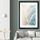 Soft Teal Gold Ocean Dream Waves #1  by Anita's & Bella's Art on GIANT ART - beige coastal sand