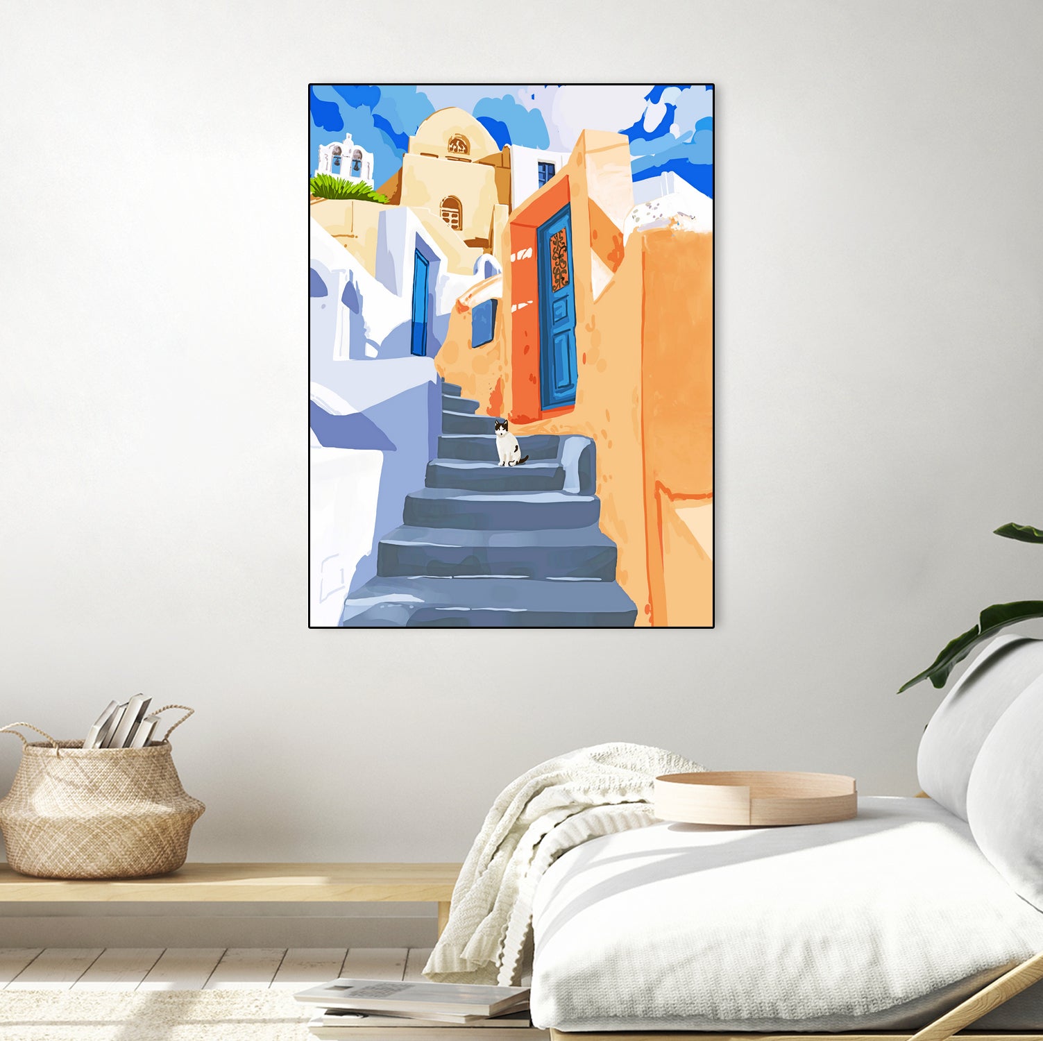 Cat in Greece by 83  Oranges on GIANT ART - orange digital greece